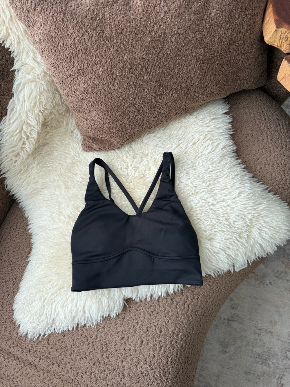 Lululemon In Alignment Longline Bra in Black
